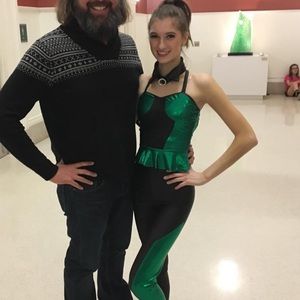 Green Custom Leather jazz dance costume